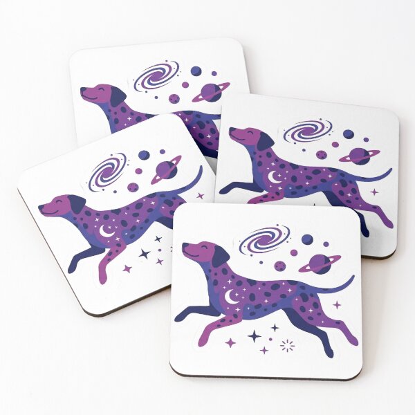 Item preview, ​Cosmic Dog Floating in Purple Galaxy designed and sold by NadinGerasi.