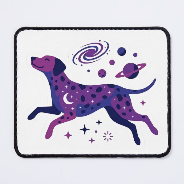 Item preview, ​Cosmic Dog Floating in Purple Galaxy designed and sold by NadinGerasi.