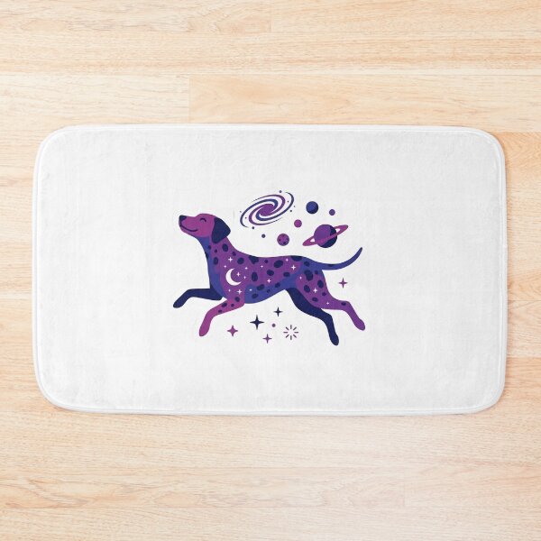 Item preview, ​Cosmic Dog Floating in Purple Galaxy designed and sold by NadinGerasi.
