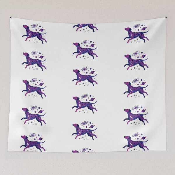 Item preview, ​Cosmic Dog Floating in Purple Galaxy designed and sold by NadinGerasi.
