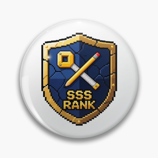 Item preview, SSS Rank Handyman Badge - Pixel Art Construction Gaming Logo - Builder Gift designed and sold by lvluphammer.