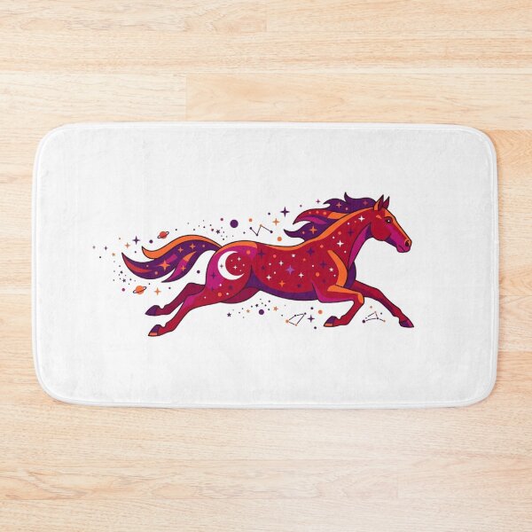 Item preview, ​Minimalist Cosmic Stallion in Red and Orange designed and sold by NadinGerasi.