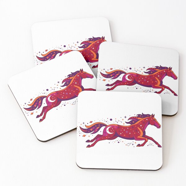 Item preview, ​Minimalist Cosmic Stallion in Red and Orange designed and sold by NadinGerasi.
