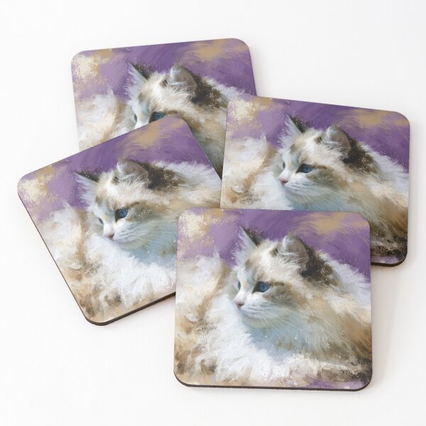 Item preview, Majestic Ragdoll Cat: Ethereal Watercolor Dream in Violet designed and sold by Paolo-Bandal.