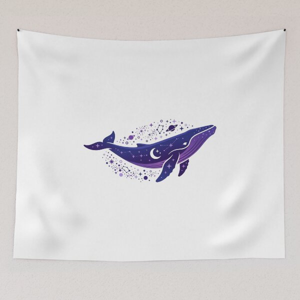 Item preview, Celestial Whale Swimming Through Starry Night Galaxy designed and sold by NadinGerasi.