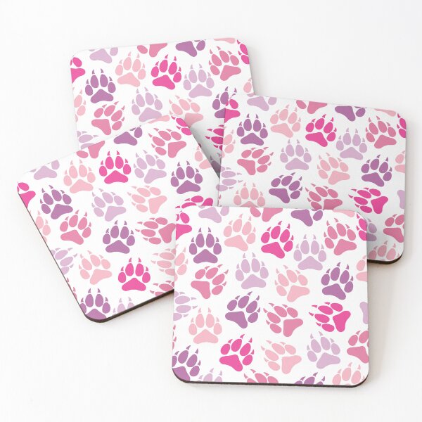 Item preview, Shades of Pink and Purple Wolf Paws Pattern designed and sold by geraldineMS.
