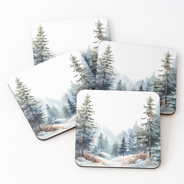 Item preview, Snowy forest with pine trees designed and sold by CHERRY--SHOP.