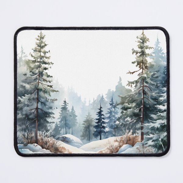 Item preview, Snowy forest with pine trees designed and sold by CHERRY--SHOP.