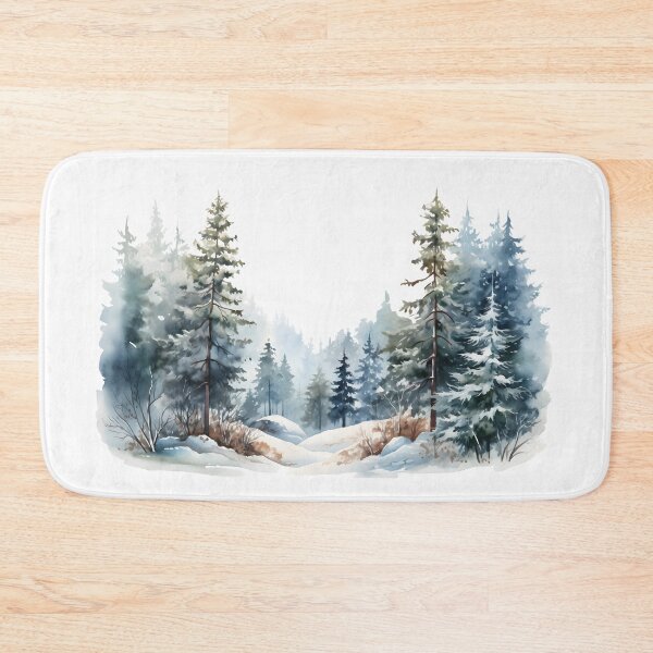 Item preview, Snowy forest with pine trees designed and sold by CHERRY--SHOP.