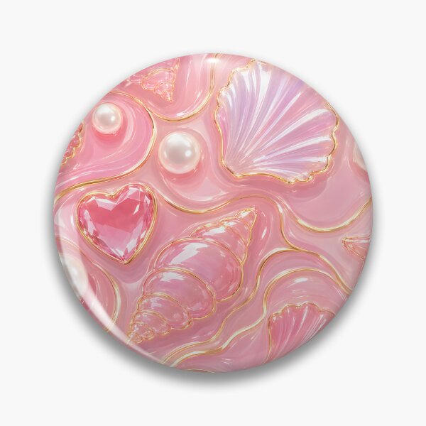 Item preview, Pink Golden Pearl Seashell Jelly Pattern designed and sold by PinkDream Studio.