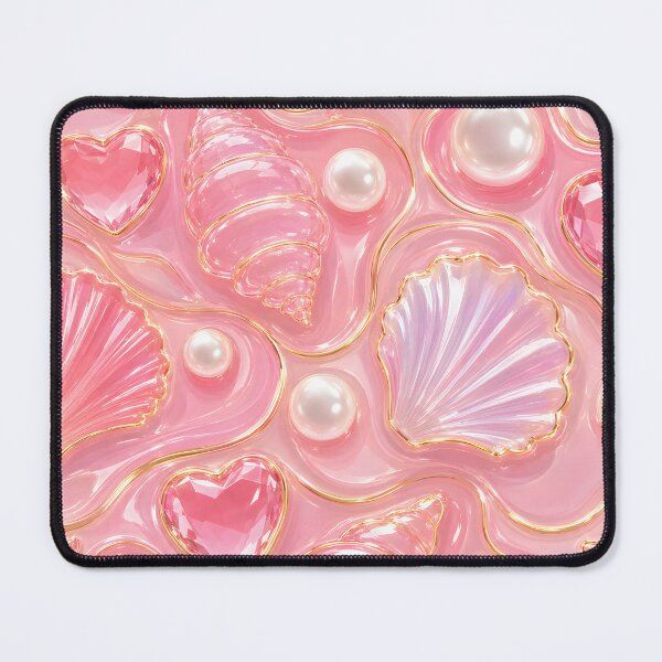 Item preview, Pink Golden Pearl Seashell Jelly Pattern designed and sold by PinkDream Studio.