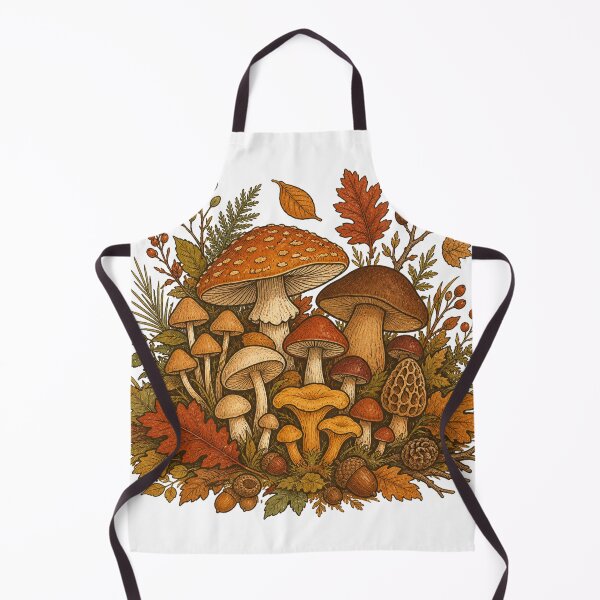 Item preview, Retro Autumn Mushroom Patch | Woodland Mushroom Ecosystem designed and sold by Galskap.