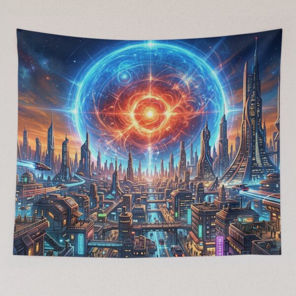 Item preview, A shimmering future metropolis awakens designed and sold by Sigtrix.