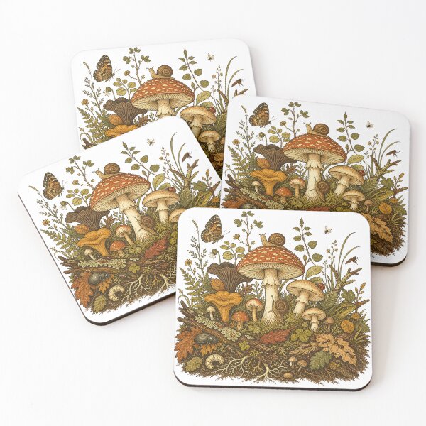 Item preview, Forest Mushroom Ecosystem Retro | Retro Forest Floor Life designed and sold by Galskap.