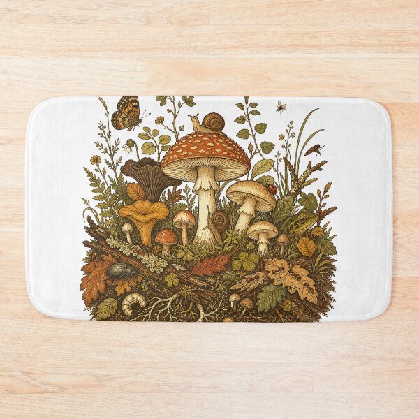 Item preview, Forest Mushroom Ecosystem Retro | Retro Forest Floor Life designed and sold by Galskap.