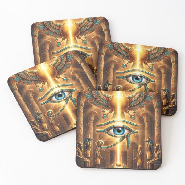 Item preview, Eye of Horus, archaeology art, gold foil, amulet, eye art, Horus designed and sold by GulfSignature.