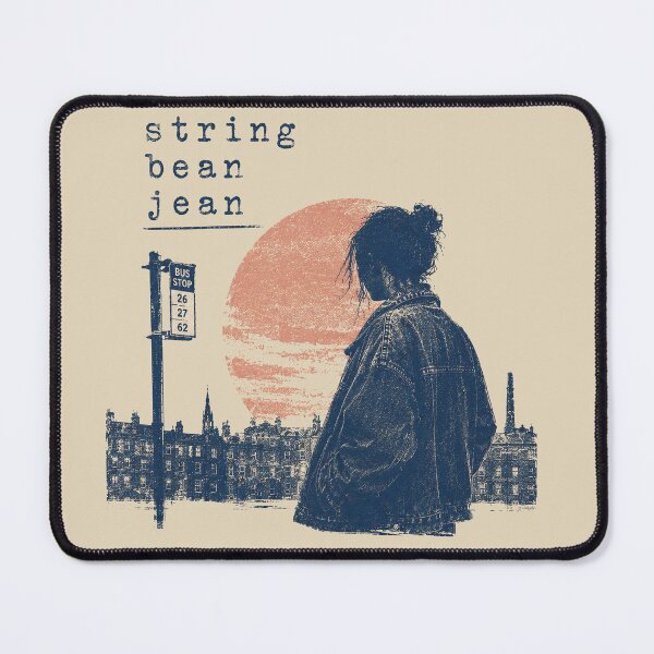 Item preview, String Bean Jean – Lo-Fi Indie Pop Vintage Screenprint Shirt designed and sold by DiamondSkyShirt.
