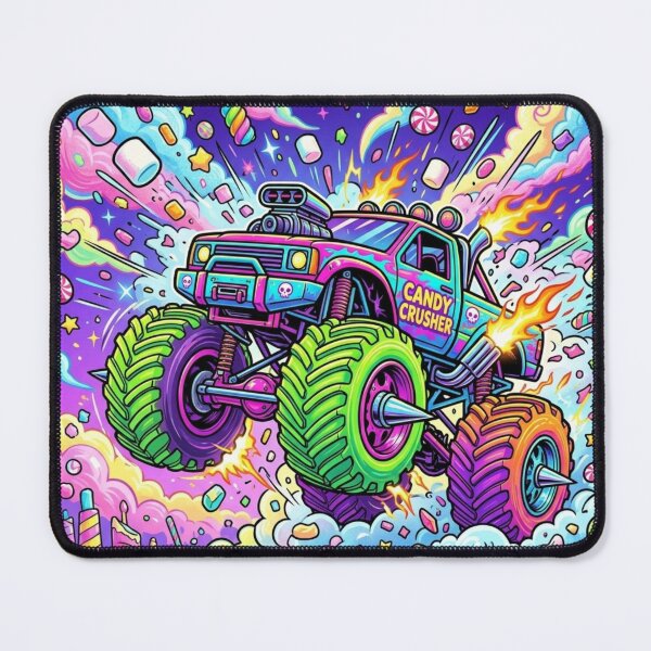Item preview, Candy Cloud Monster Truck - Neon Chaos Fun Sticker designed and sold by SoftAuraStudi0.