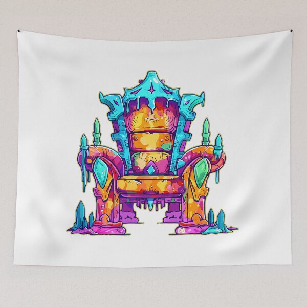 Item preview, Psychedelic Magic Throne Colorful Fantasy Neon Crystal Design designed and sold by DesignArtist.ia.