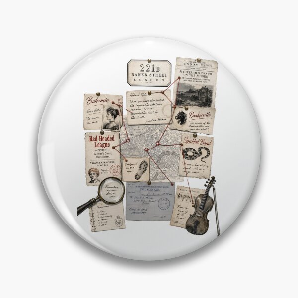 Item preview, 221B Baker Street Sherlock Holmes Case Board Mystery Design designed and sold by Fenay Designs.