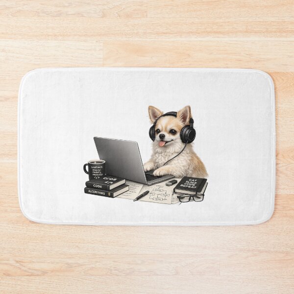 Item preview, Funny Coding Chihuahua – Realistic Programmer Dog designed and sold by YamiSociety.