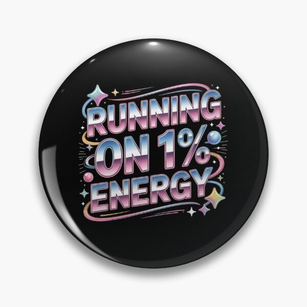 Item preview, Running on 1% Energy Retro Aesthetic Quote Shirt. Funny Low Battery Motivation Design designed and sold by Aarvya Fashion Club ( A.F.C ).