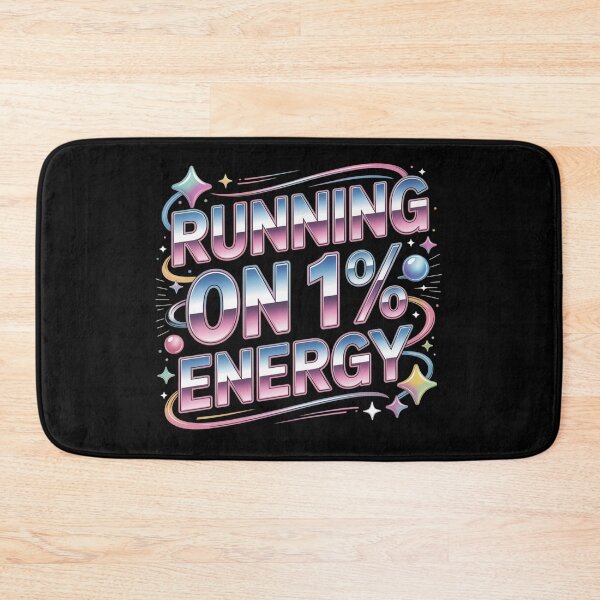 Item preview, Running on 1% Energy Retro Aesthetic Quote Shirt. Funny Low Battery Motivation Design designed and sold by Aarvya Fashion Club ( A.F.C ).