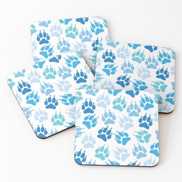 Item preview, Shades of Blue Wolf Paws Pattern designed and sold by geraldineMS.