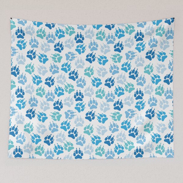 Item preview, Shades of Blue Wolf Paws Pattern designed and sold by geraldineMS.