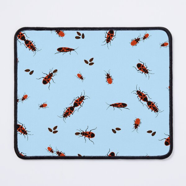 Item preview, Red Firebugs on blue designed and sold by SandynaDragon.