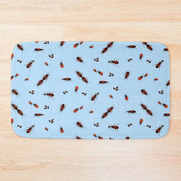 Item preview, Red Firebugs on blue designed and sold by SandynaDragon.