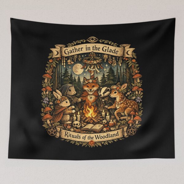 Item preview, Gather in the Glade - Woodland Ritual Animals Cottagecore designed and sold by SidTastic .