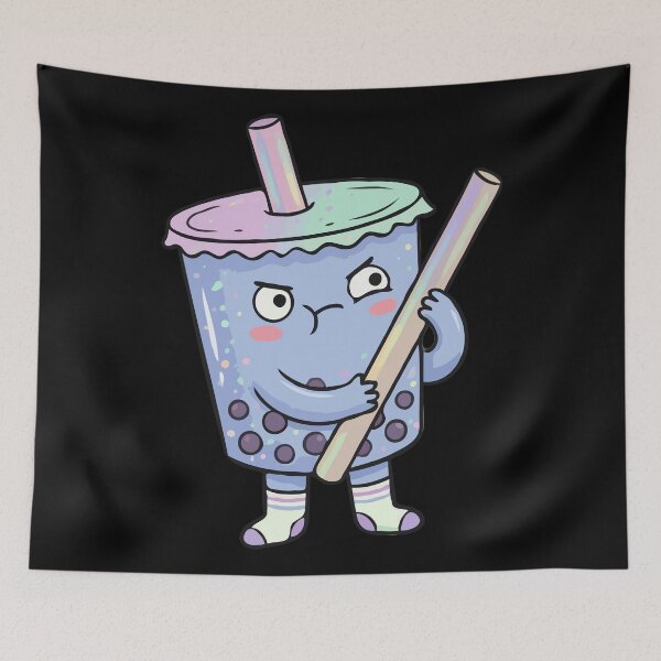 Item preview, Grumpy Bubble Tea Warrior designed and sold by Emegan Print Art.