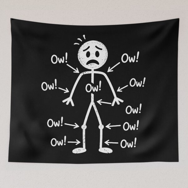 Item preview, Funny Meme Ow Ow Ow Everything Hurts Stick Figure designed and sold by will freed18.