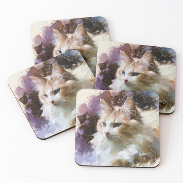 Item preview, Majestic Ragdoll Cat: Ethereal Watercolor Dream in Violet designed and sold by Paolo-Bandal.