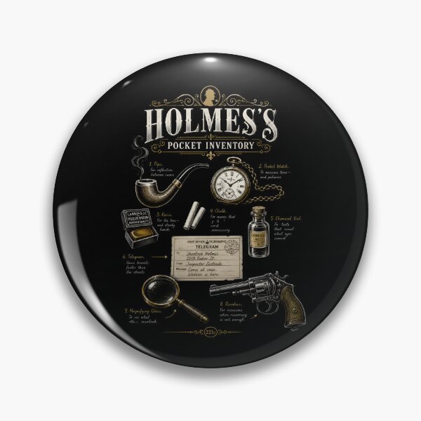 Item preview, Holmes’s Pocket Inventory 221B Sherlock Holmes Detective Tools Design designed and sold by Fenay Designs.