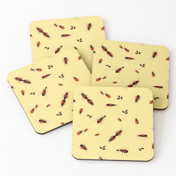 Item preview, Red Firebugs on yellow designed and sold by SandynaDragon.