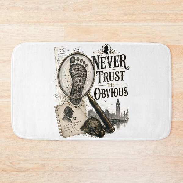 Item preview, Never Trust the Obvious Sherlock Holmes Magnifying Glass Footprint Design designed and sold by Fenay Designs.