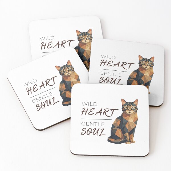 Item preview, Cat design low poly - wild heart, gentle soul designed and sold by Pfotenfaden.