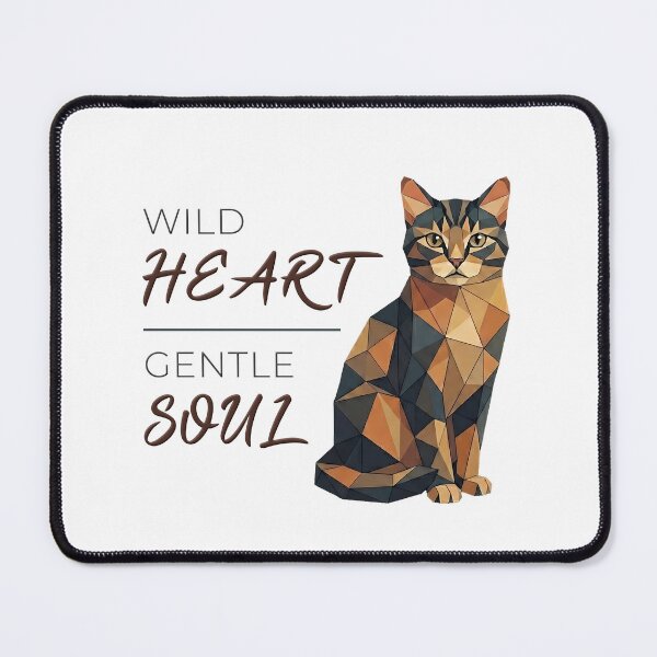 Item preview, Cat design low poly - wild heart, gentle soul designed and sold by Pfotenfaden.