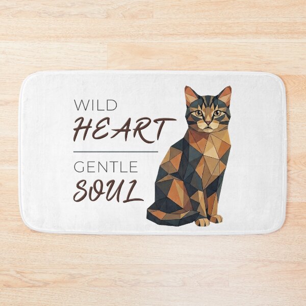 Item preview, Cat design low poly - wild heart, gentle soul designed and sold by Pfotenfaden.