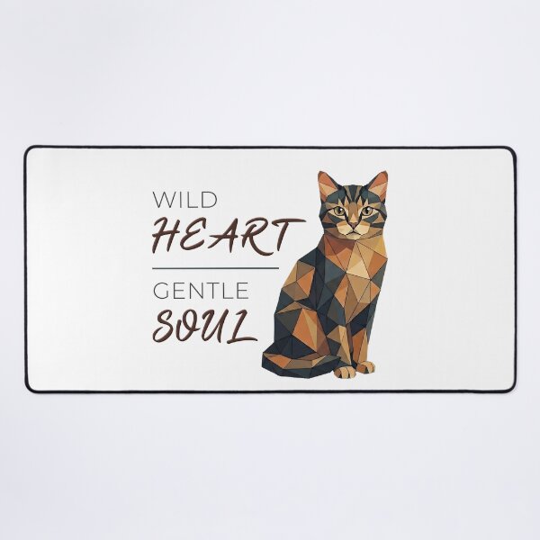 Item preview, Cat design low poly - wild heart, gentle soul designed and sold by Pfotenfaden.