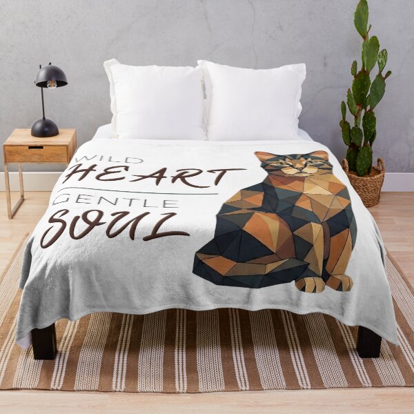 Item preview, Cat design low poly - wild heart, gentle soul designed and sold by Pfotenfaden.
