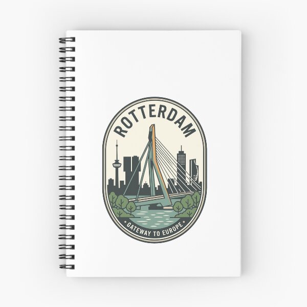 Item preview, Vintage Rotterdam Netherlands Erasmus Bridge Travel Badge designed and sold by k3rstman1.