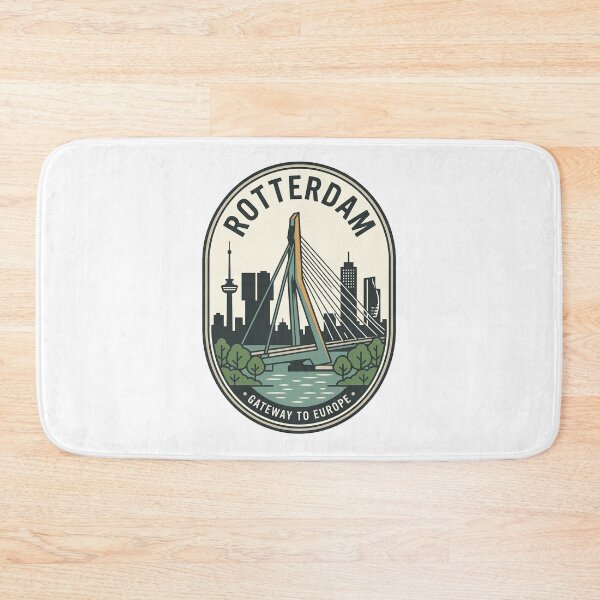 Item preview, Vintage Rotterdam Netherlands Erasmus Bridge Travel Badge designed and sold by k3rstman1.