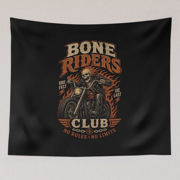Item preview, Bone Riders Club Vintage Biker | Retro Skeleton Motorcycle designed and sold by CreativePrints3.
