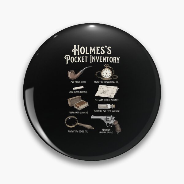 Item preview, Holmes’s Pocket Inventory Pipe Watch Chalk Telegram Detective Design designed and sold by Fenay Designs.