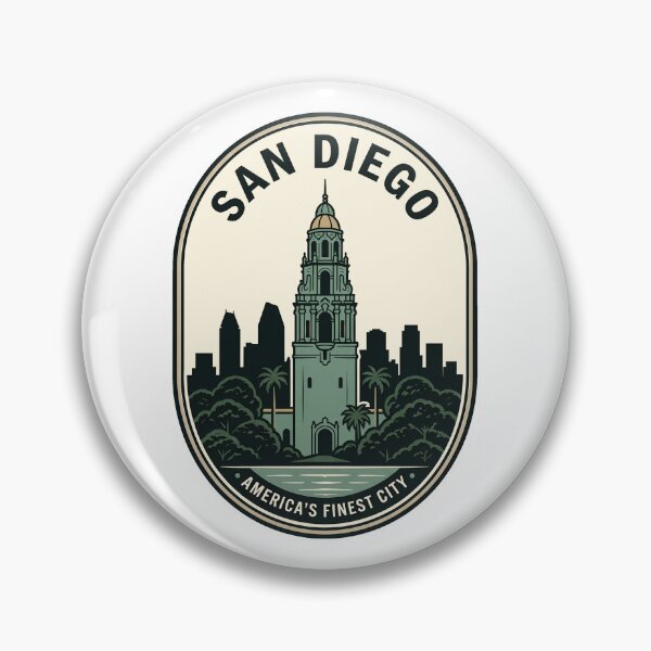 Item preview, San Diego California Tower Vintage Travel Badge designed and sold by k3rstman1.