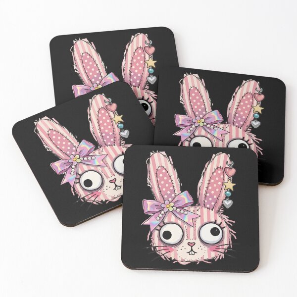 Item preview, Staring Striped Hare with Holographic Bow designed and sold by Emegan Print Art.