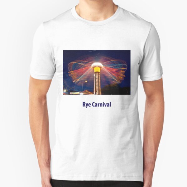 Hurricane ride at night, Rye foreshore carnival, January 2009 Slim Fit T-Shirt
